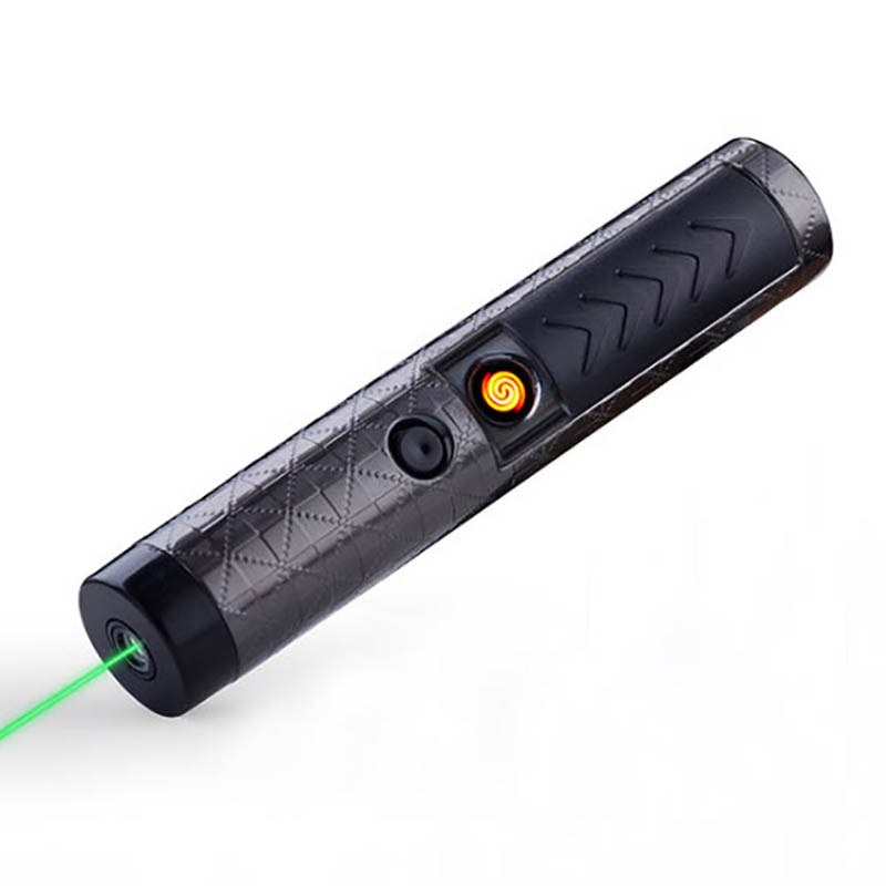 

2 in 1 HD-2202 USB Rechargeable Green Laser Pointer Laser Light & Flameless Windproof Lighter