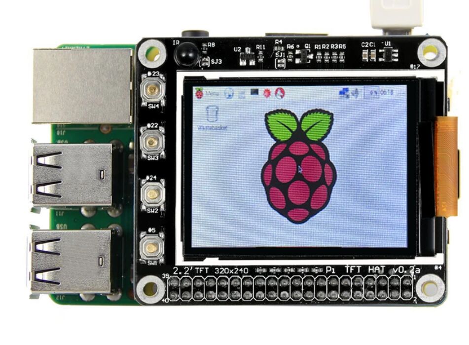 2.2 inch 320x240 TFT Screen LCD Display Hat With Buttons IR Sensor For Raspberry Pi 3/2B/B+/A+ 9