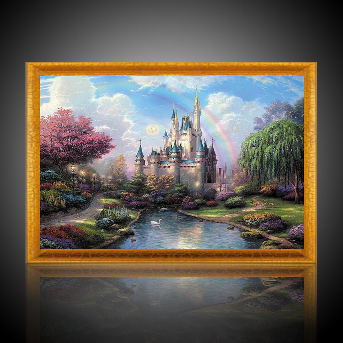 Digital Oil Painting Castle DIY Oil Painting By Numbers Kits Tower Frameless Canvas Paper Art