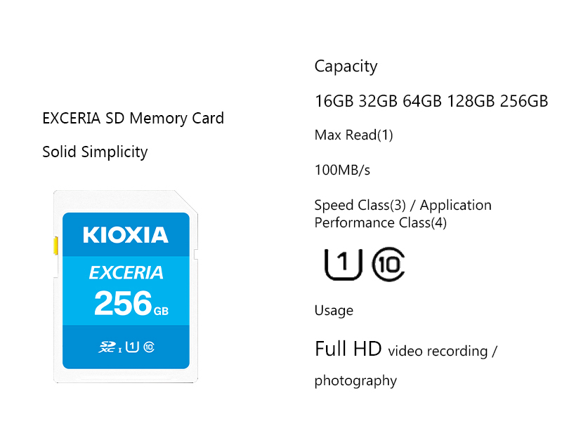Kioxia SD Memory Card 128G 64G 32G SDXC UHS-I U1 Class10 High Speed SD Card  For SLR Camera