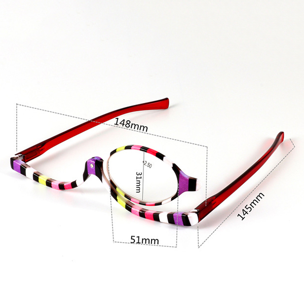  Colorful Magnifying Makeup Glasses Eye Spectacles Reading Glasses Flip Down Lens Folding for Women Cosmetic Make Up