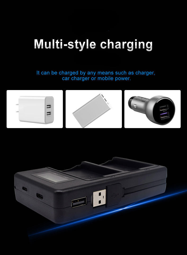 Palo LP-E8-C USB Rechargeable Battery Charger Mobile Phone Power Bank for Canon LP-E8 DSLR Camera Battery with LED Indicator