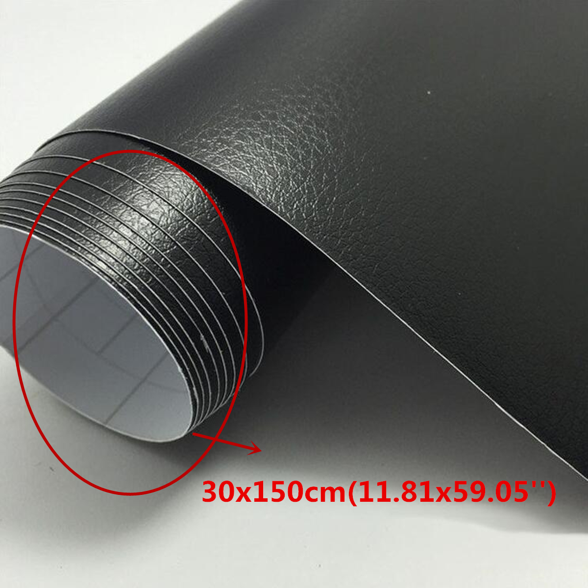 30cm×150cm Black Leather Texture Car Stickers Vinyl Wrap Car Inner Decal Film