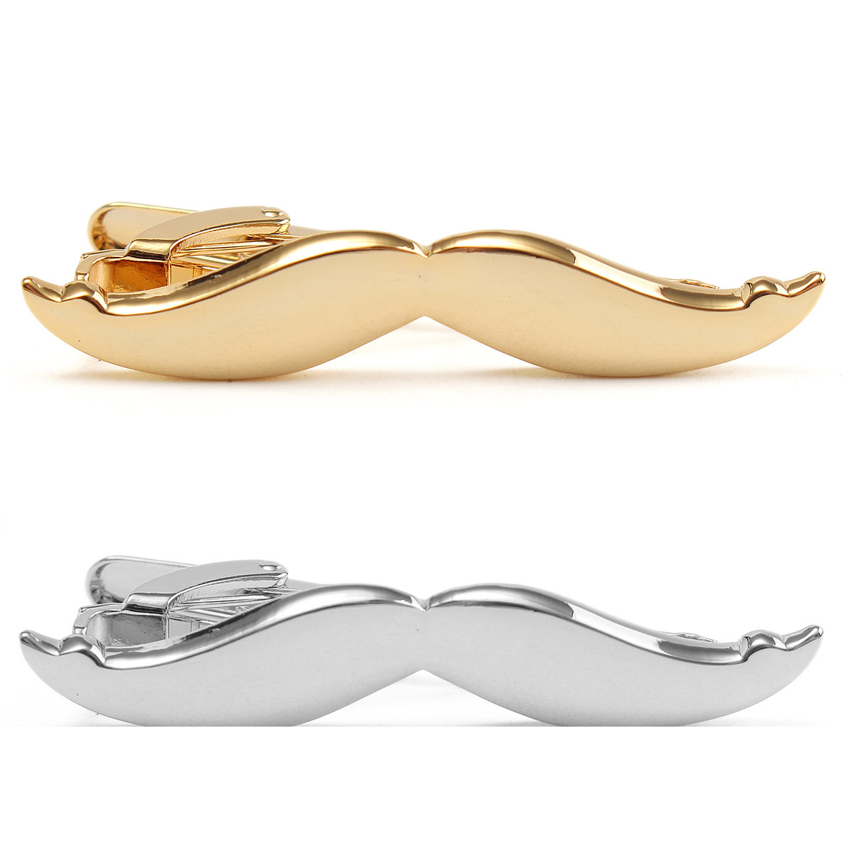 

Men Silver Gold Mustache Shape Tie Clip Stainless Steel Plain Clasp Bars Pins Clips Suit Accessories