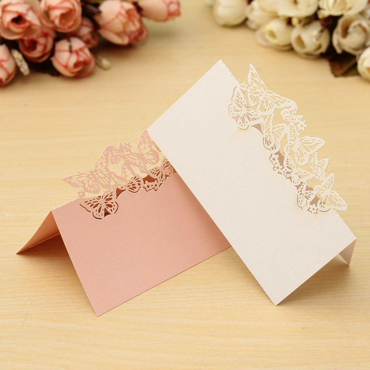 

50Pcs Laser Cut Butterfly Hollow Out Paper Table Place Name Seat Card Wedding Party Accessories