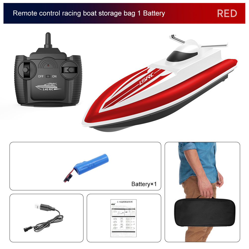 LSRC B8 2.4G RC Boat High Speed Racing Rowing Waterproof Rechargeable Vehicles Models Electric Radio Remote Control Toys Boys Children Gift
