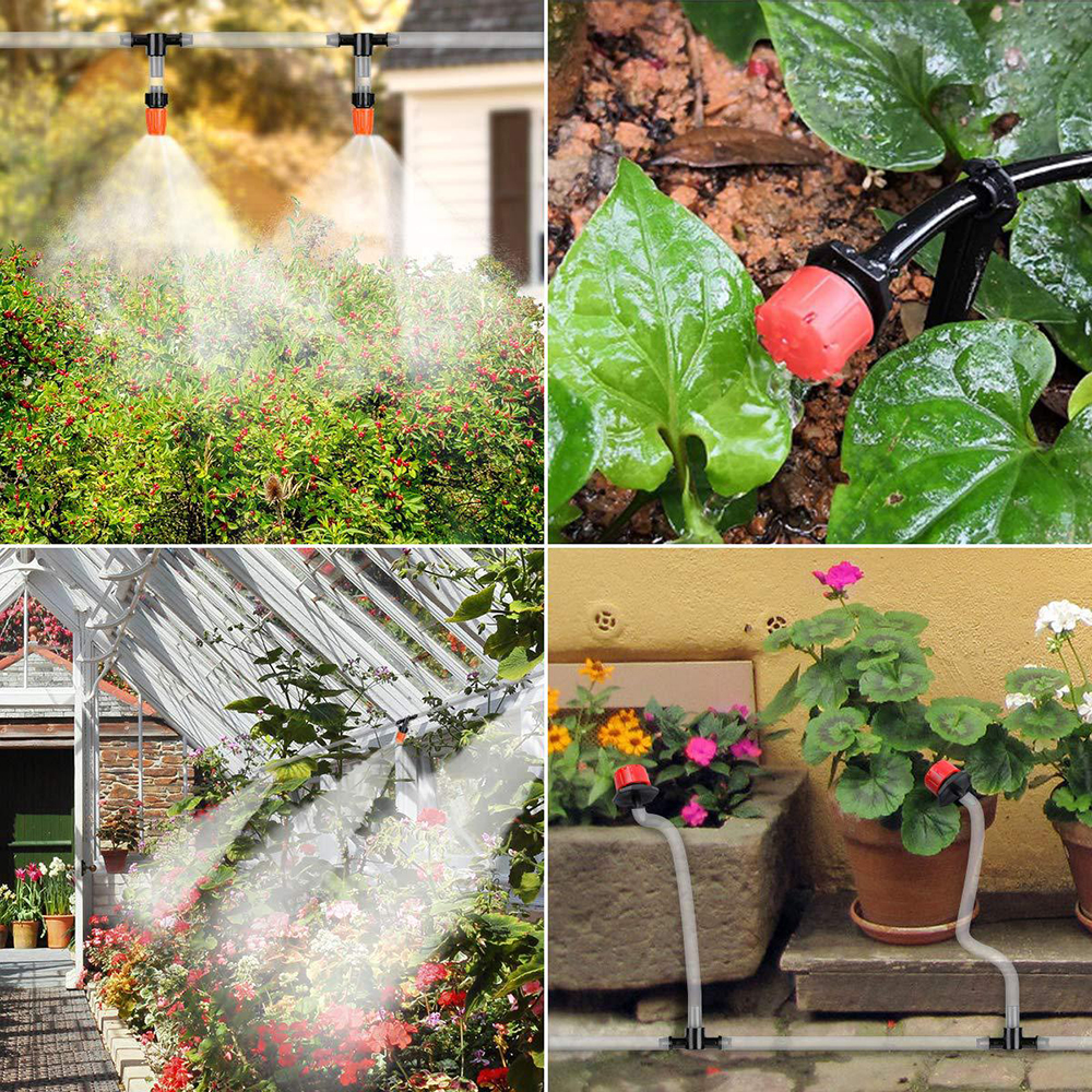 40m DIY Garden Water Irrigation Flowering With Timer Outdoor Cooling Greenhouse Planting Dripping System