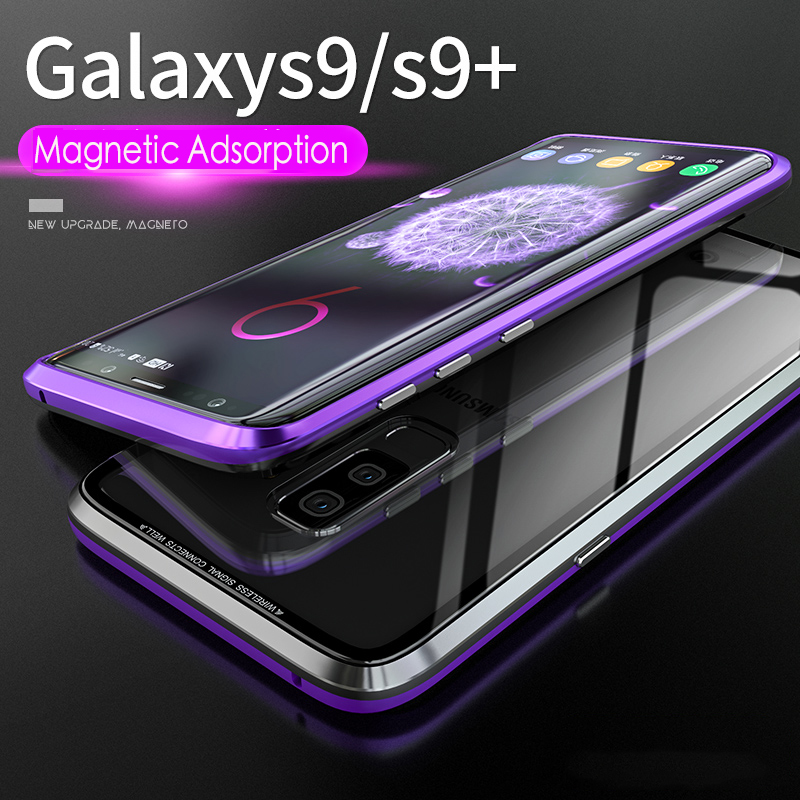 Bakeey Magnetic Adsorption Metal Clear Glass Protective Case for Samsung Galaxy S9/S9 Plus 18