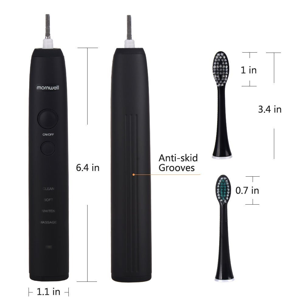 Mornwell D01B IPX7 Waterproof Power Rechargeable Sonic Electric Toothbrush with Smart Timer 