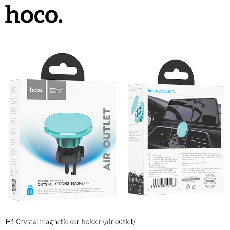 HOCO H1 Crystal Strong Magnetic Air Outlet Car Holder for iPhone 14 Pro Max for Xiaomi for Samsung Mobile Phone