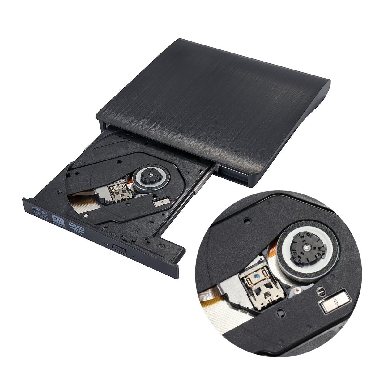 Pop-up External DVD RW CD Writer Drive USB 3.0 Optical Drives Slim Burner Reader Player 8