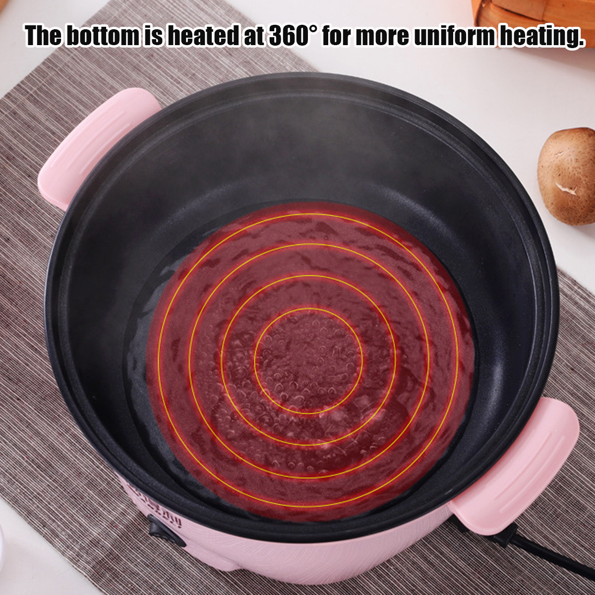 1.5L/3.0L Electric Cooking Non-stick Pan 800W/1000W Mini Electric Cooker With Lid 220V