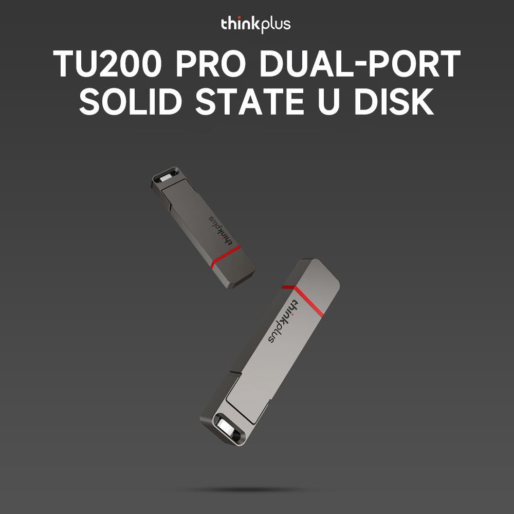 Lenovo thinkplus TU200 Pro USB3.2 Gen1 & Type-C Solid State U Disk 128GB/256GB/512GB/1TB Portable High-speed USB Flash Drive
