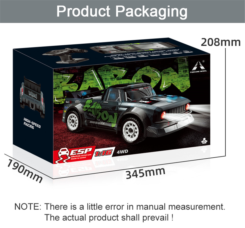 SG 1604 RTR Several Battery 1/16 2.4G 4WD 30km/h RC Car LED Light Drift On-Road Proportional Vehicles Model - Photo: 16