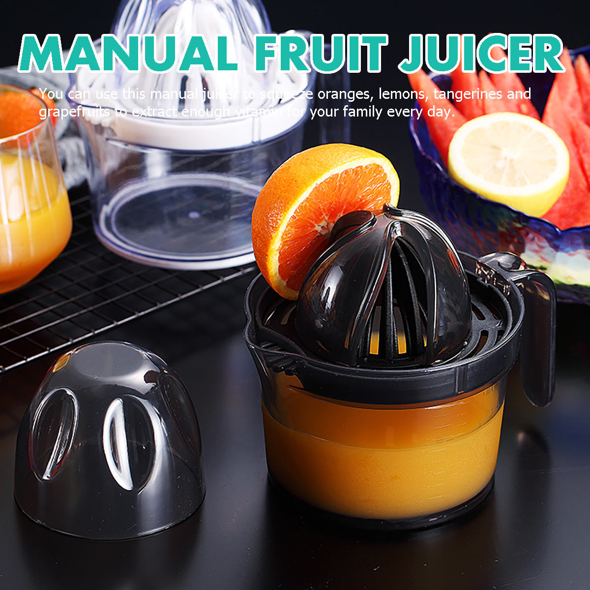 Manual Juicer Lemon Orange Squeezer Hand Press Extractor Filter Kitchen Tool