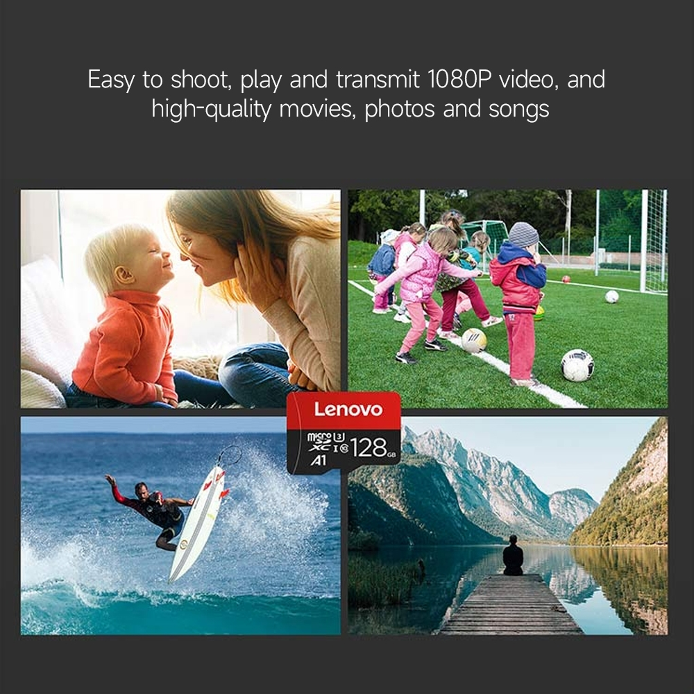 Lenovo Thinkplus TF Memory Card 16G 32G 64GB 128GB 256GB High Speed A1 U1 C10 Micro SD Card MP4 MP3 Card for Car Driving Recorder Security Monitor Card Speakers