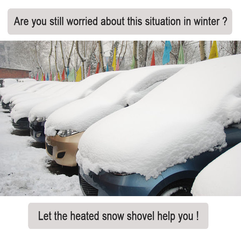 12V Heating Dual Use Winter Snow Shovel Garden Snow Scraping Car Wind Shield Shovel