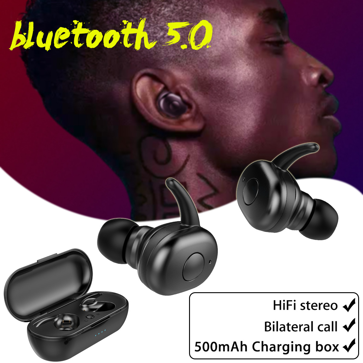 Bluetooth/ Headphones【12/ Hours/ Talking/ Time】 Most/ Cost-Effective,/ 3D/ Stereo,/ IPX5/ Waterproof,/ for/ Sports,/ Strong/ Bluetooth/ Signal OOO
