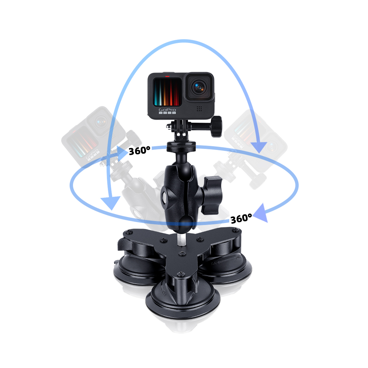 Adapter Suction Cup Bracket 360 Camera Car Glass Window Shooting for Gopro 9/8