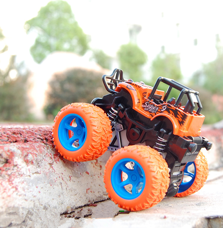 Classic Pull Back Big Foot Wheel Drive Car 9cm Rotatable Friction Power Shockproof Inertial Blocks Toys 36