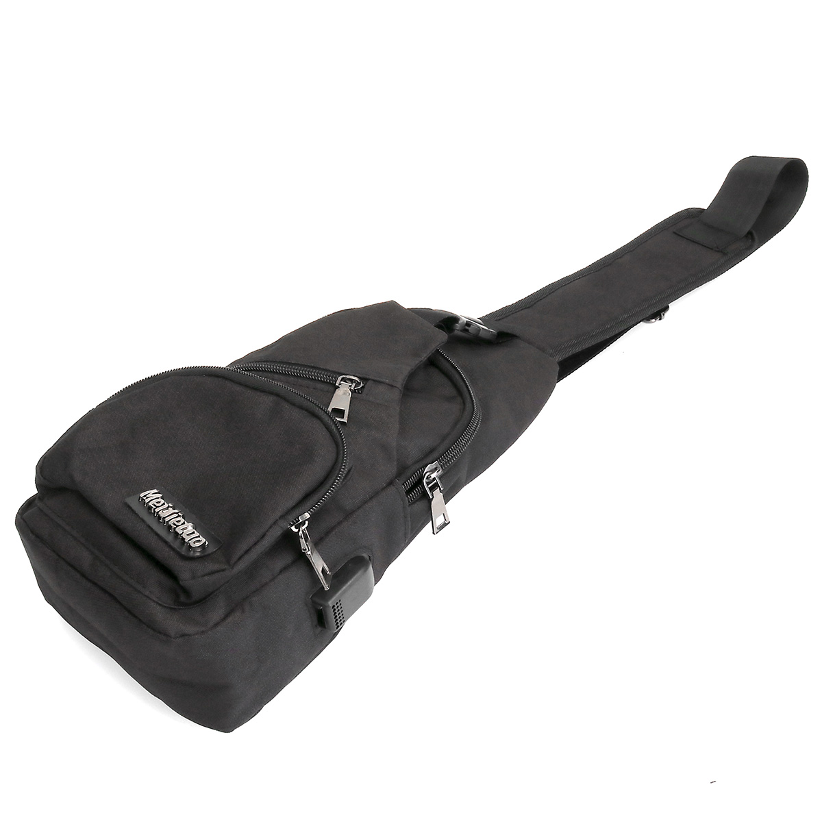 Men USB Charging Shoulder Chest Bag Sling Backpack Waterproof Sports Travel Pouch 21