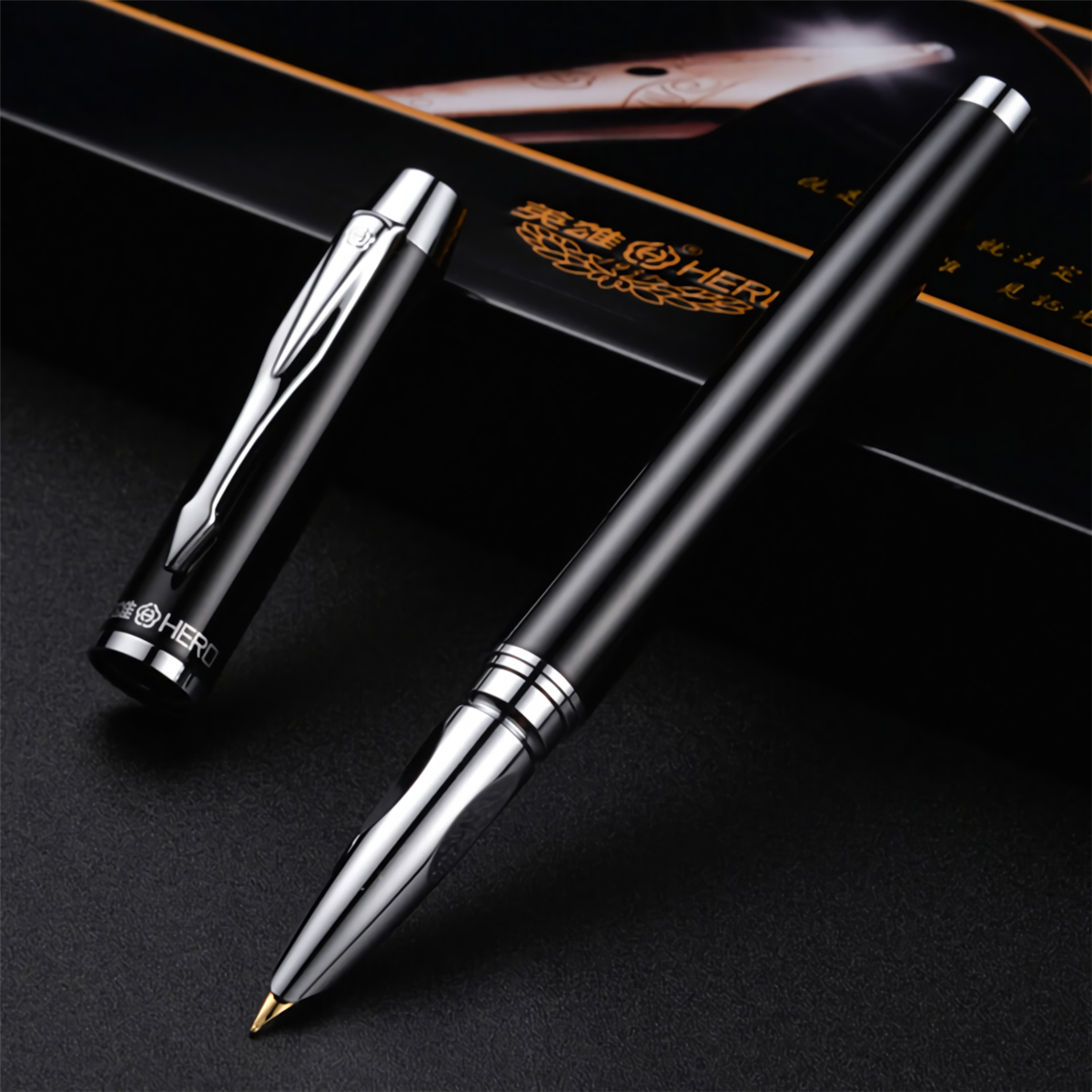 Hero 7006 Fountain Pen Set 0.5mm 0.8mm Nib Calligraphy Writing Signing Pens Ballpoint Pen Gifts Box for Students Friends Families Colleagues