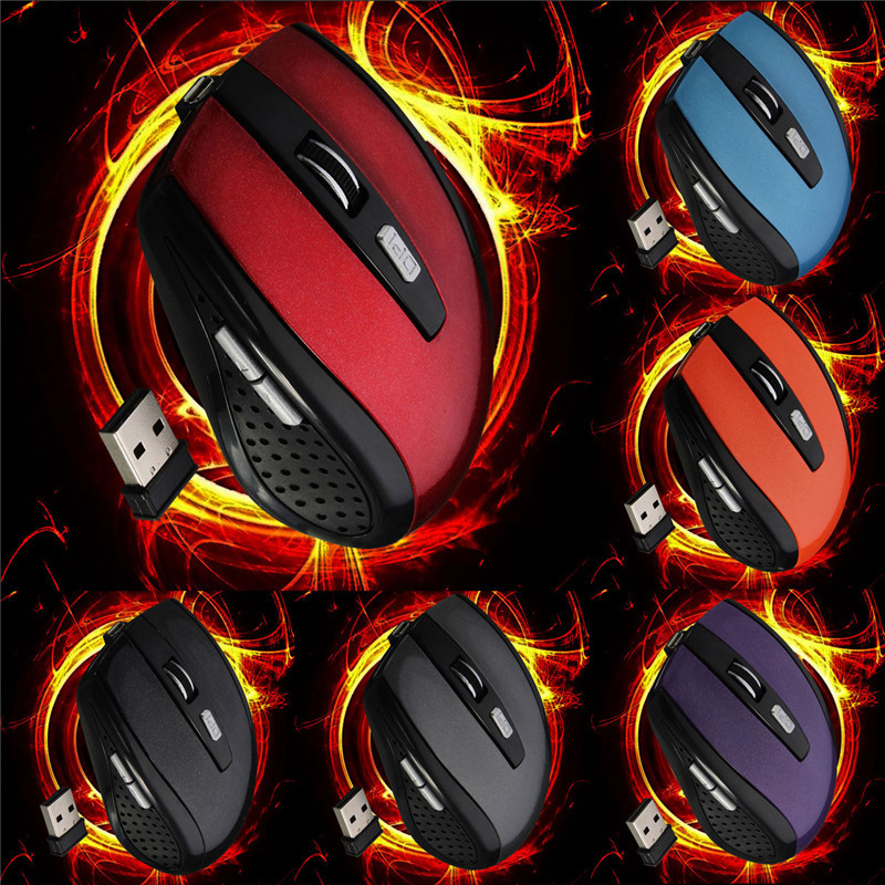 800-1200-1600DPI Wireless Rechargeable 6 Buttons Optical Gaming Mouse 8