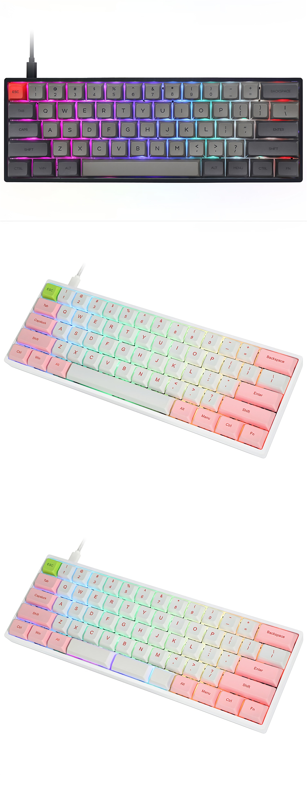 SKYLOONG GK61X GK61XS Keyboard Kit Hot Swappable 60% RGB Wired bluetooth Dual Mode PCB Mounting Plate Case Keyboard Customized Kit