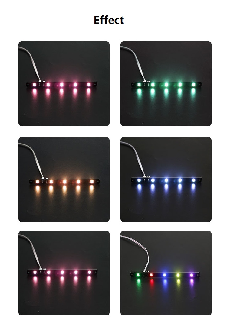 Programmable RGB Light Strip Expansion Board Colorful LED Module Supports Cascading Colorful Three-color Light Strip