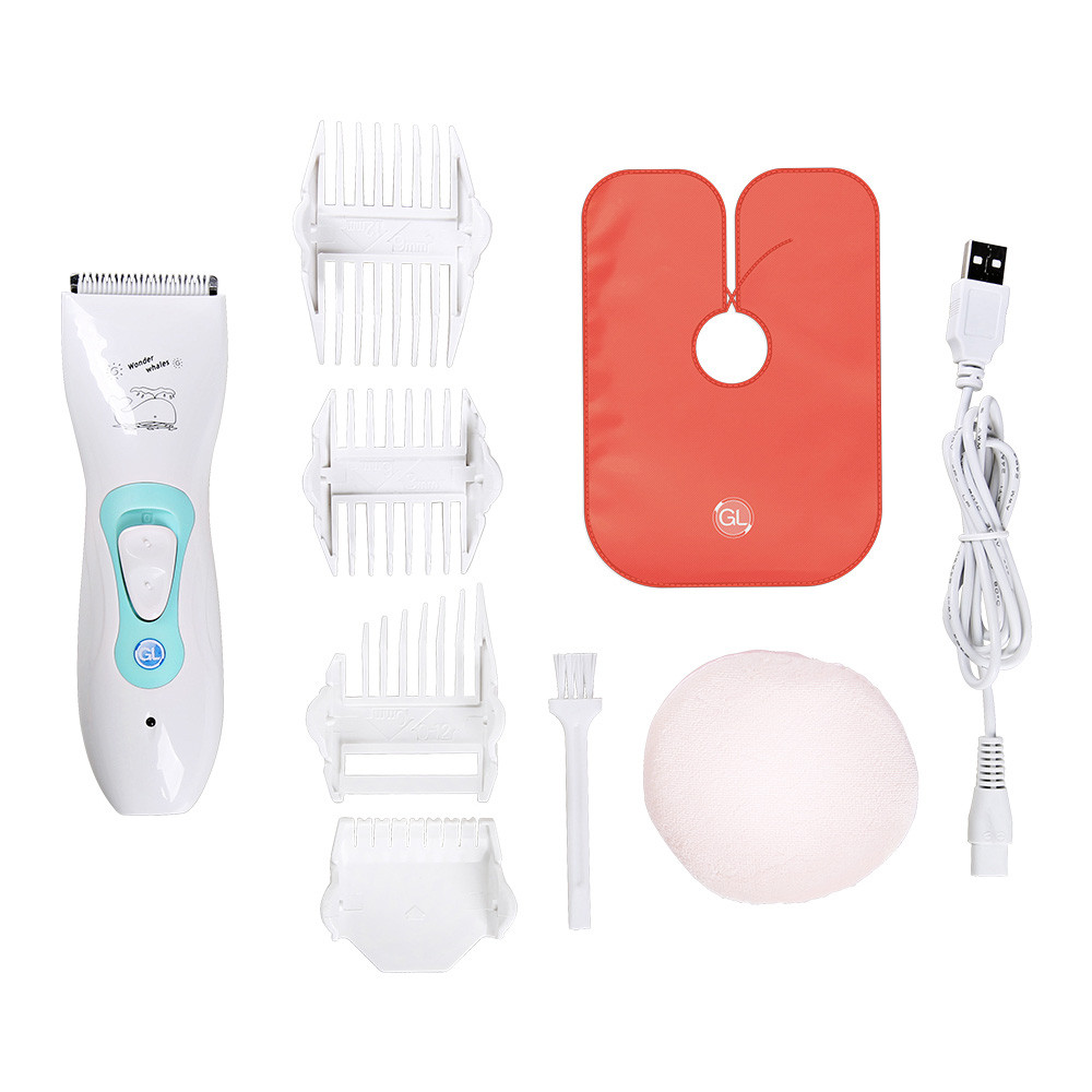 Baby Hair Clipper Set Rechargeable IPX-7 Waterproof Child Hair Trimmer Home Use DIY Hair-Cutting Set
