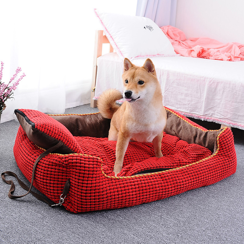 

2 Colors Luxury Corduroy Pet Sofa Couch Bed Dog Cat Winter Kennel for Large Dogs Pet Bed