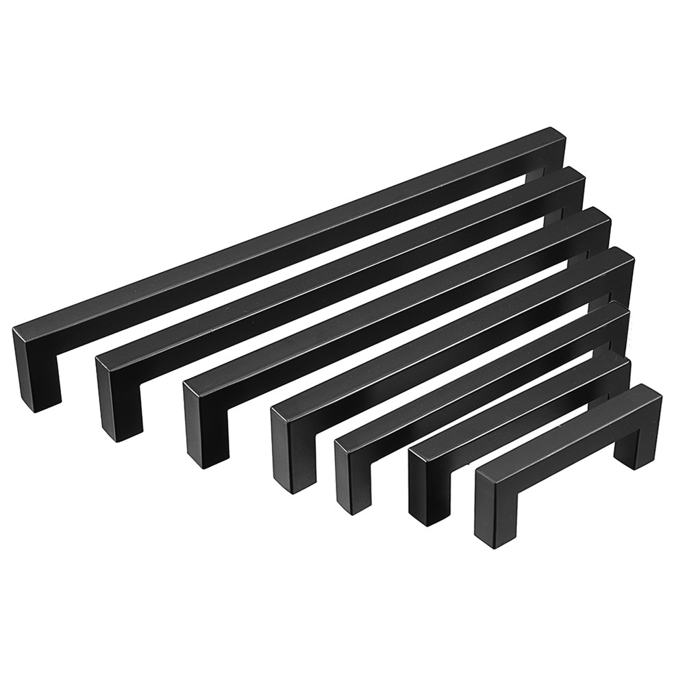 

10x20mm Black Hollow Square Stainless Steel Door Handles Drawer Pull For Cupboard Cabinet