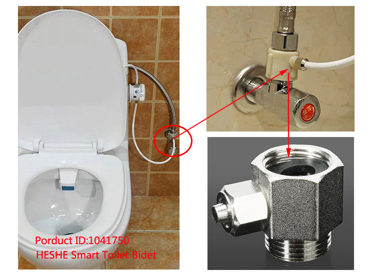 1/2 inch PU Water Hose T-adapter for Bathroom Smart Toilet Seat Bidet Flushing Device