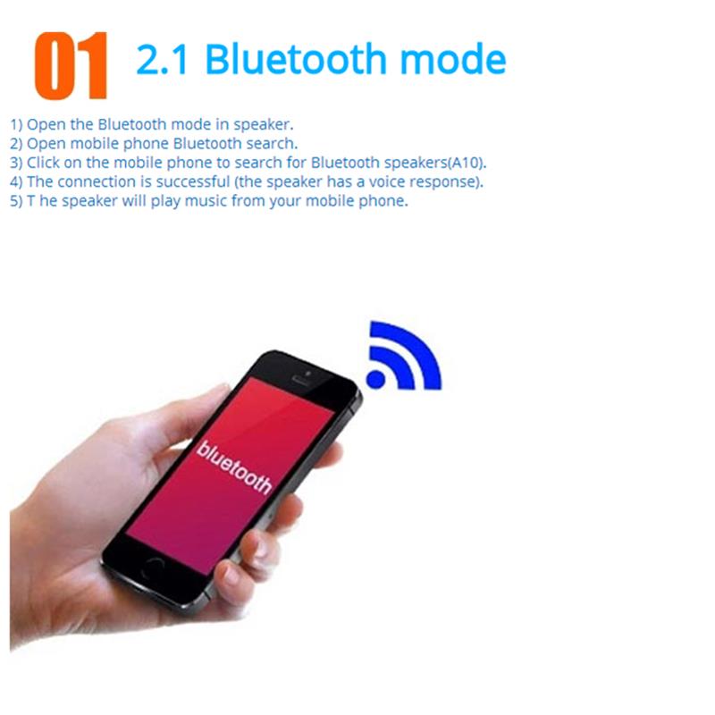 VAENSON A10 Portable Wireless Bluetooth Speaker USB Column MP3 Play FM Radio Stereo Subwoofer 3