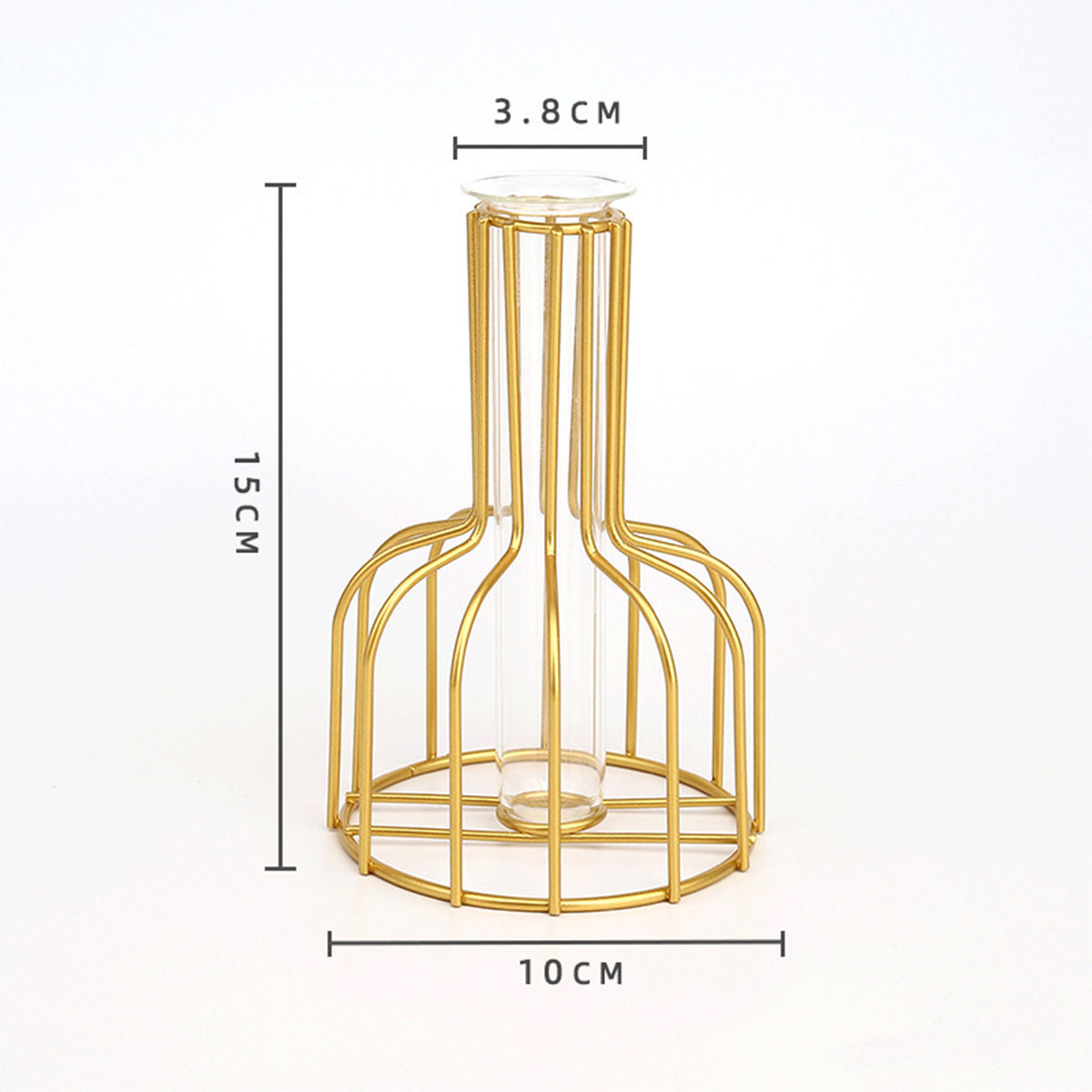 Black/Gold Nordic Style Iron Hydroponic Flower Lantern-shaped Vase Decoration