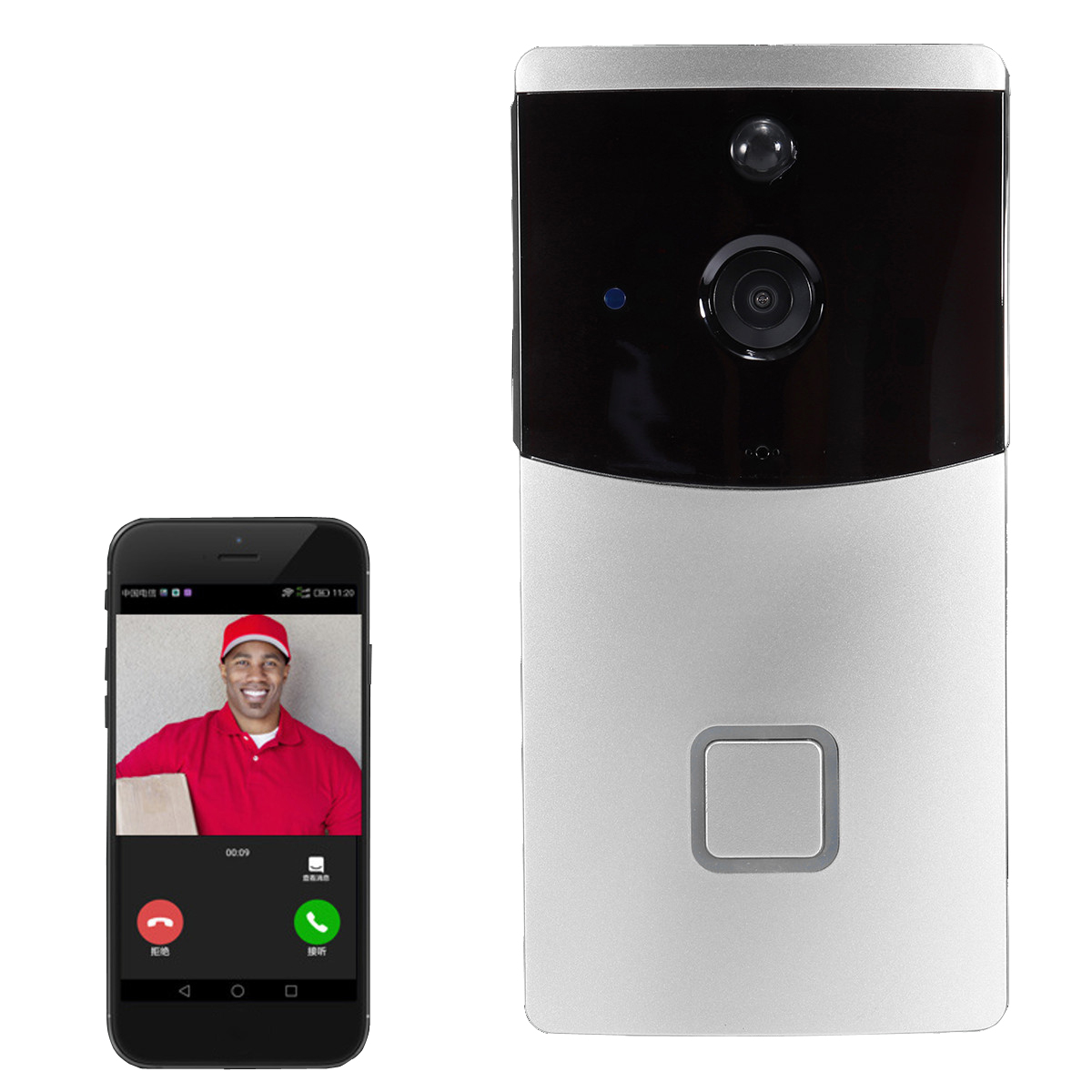 

Smart Video Wireless WiFi DoorBell IR Visual камера Record Home Security System