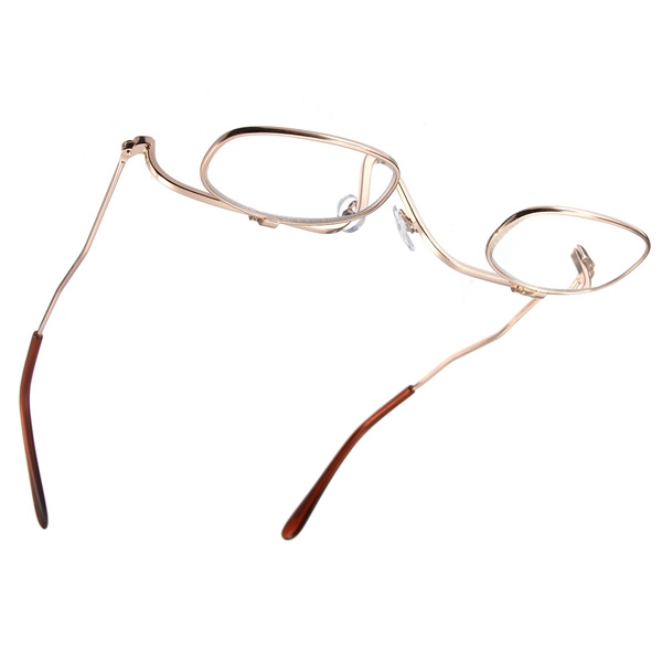 Magnifying Makeup Reading Glasses Eye Spectacles Flip Down Lens Folding Cosmetic Readers