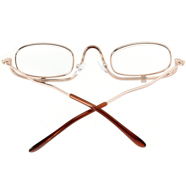 Magnifying Makeup Reading Glasses Eye Spectacles Flip Down Lens Folding Cosmetic Readers
