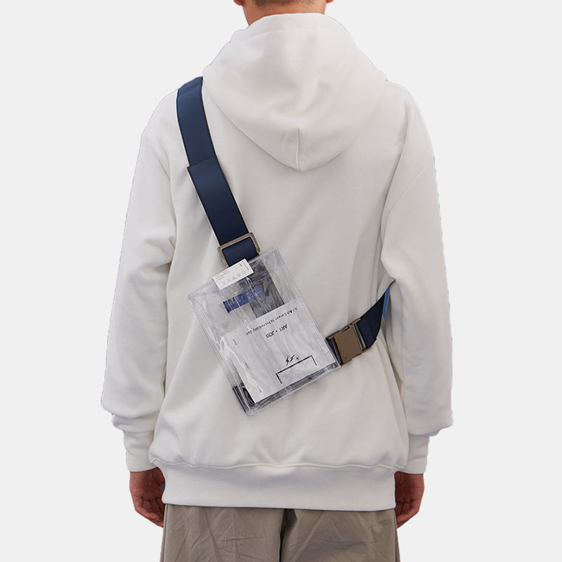 Unisex Waterproof PVC Fashion Transparent Peinted Shoulder Strap Chest Bag Crossbody Bag