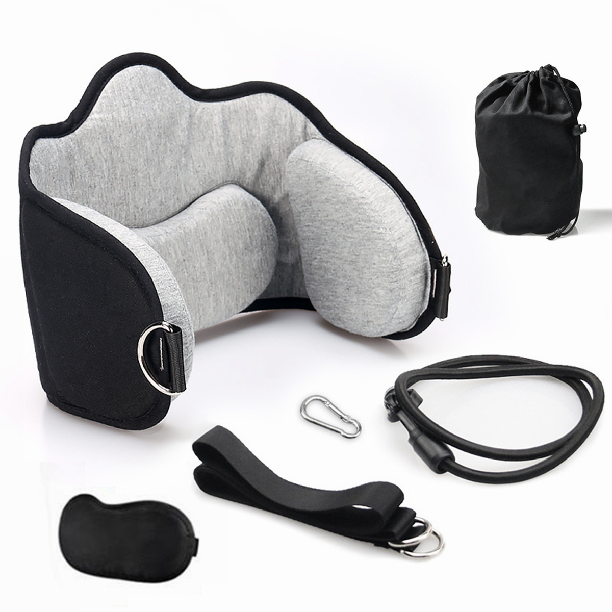 

Adjustable Head Stretcher Memory Foam Hammock Neck Support Pain Relief Massager Cervical Traction