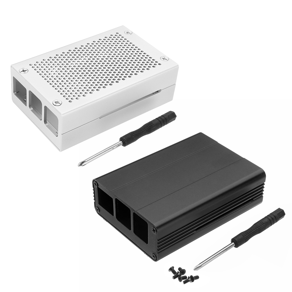 Silver/Black Aluminum Case Metal Enclosure With Screwdriver For Raspberry Pi 3 Model B+(plus) 22