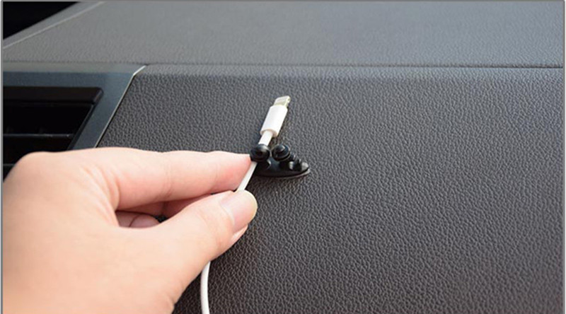 8 PCS Car Fixing Cable Management Sticker Adhesive Desktop USB Cable Clip Organizer Earphone Holder