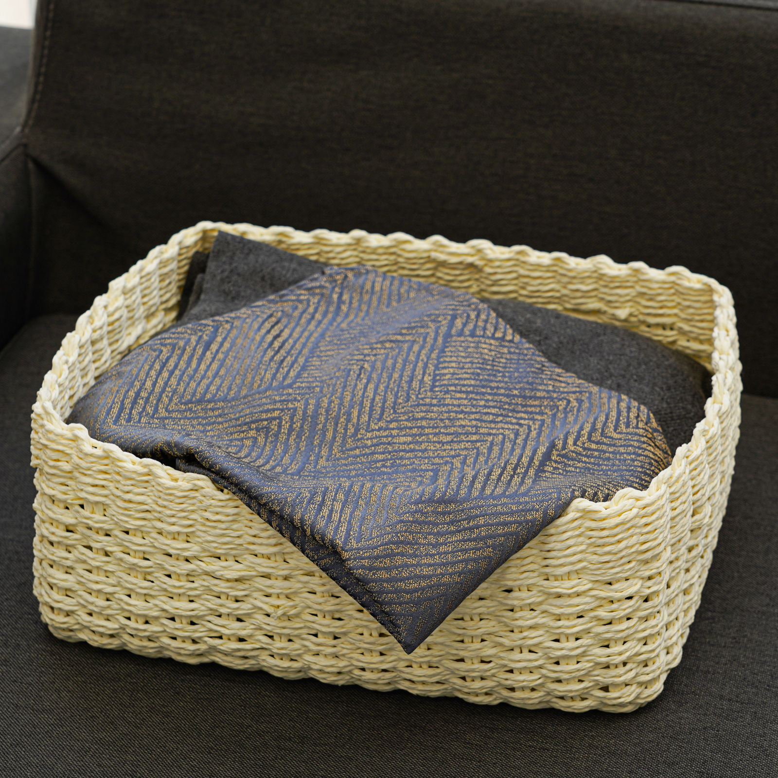 KING DO WAY 4PCS Christmas Handmade Woven Storage Basket Set Durable Eco-friendly Storage Basket