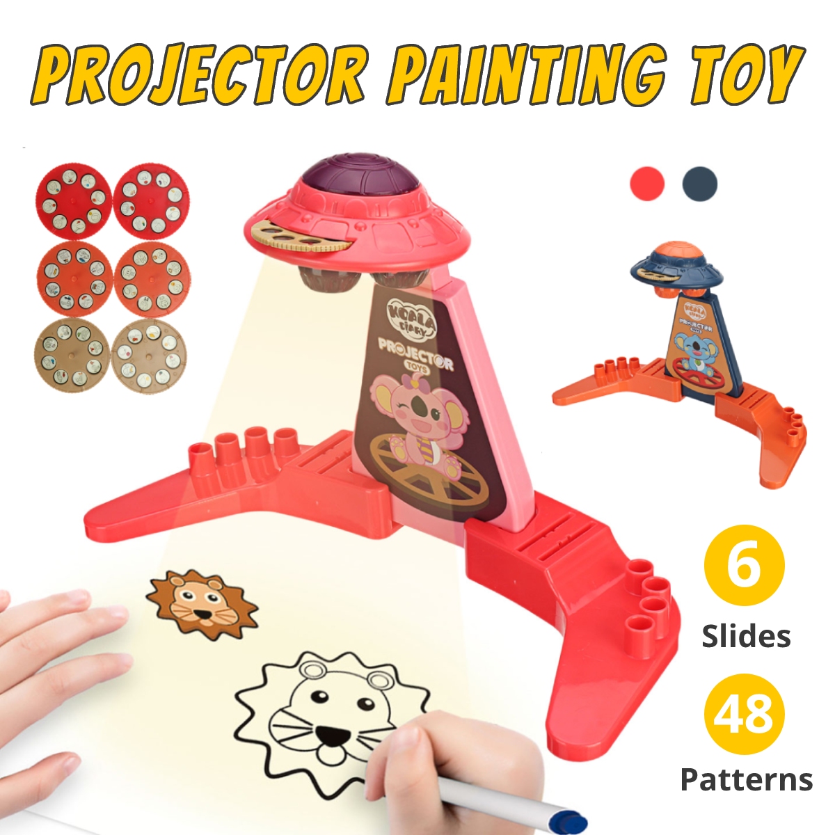 Children Writing Painting Board Desk LED Projector Art Drawing Light Toys for Educational Toys Kids