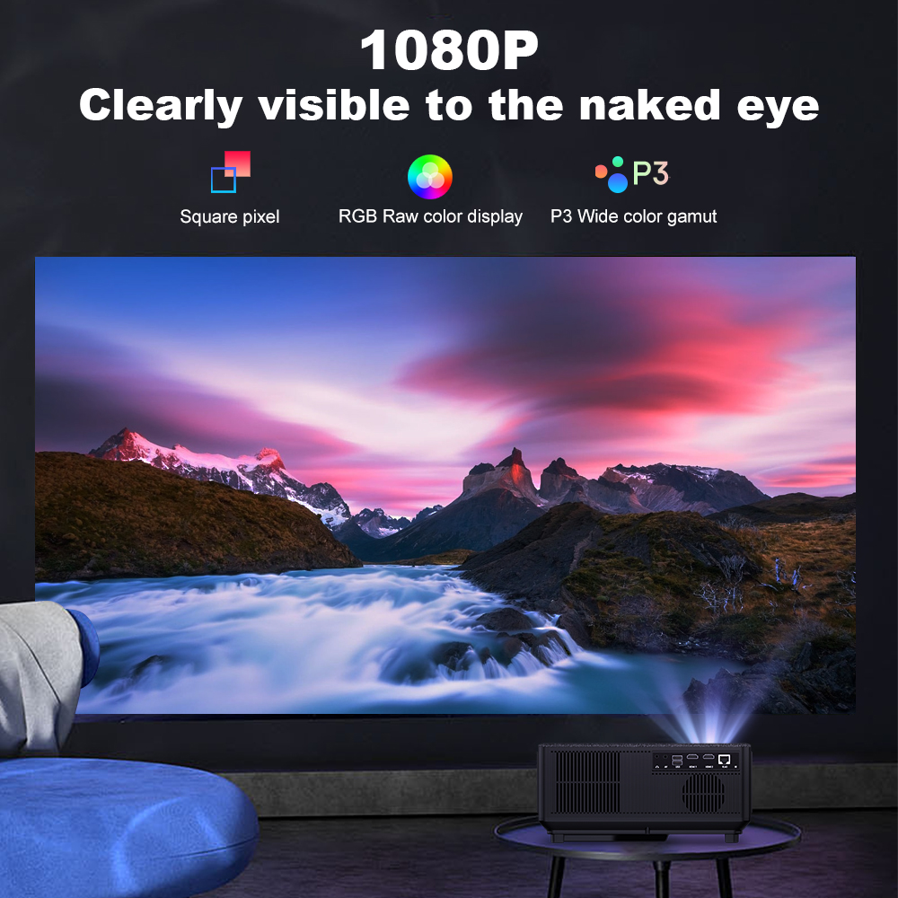 ThundeaL TD98 Full HD 1080P Projector Android 5G-WIFI 1+8GB Wireless Mirroring 4K 12000Lumens Auto Focus Up to 300Inch Screen 4K Cinema Movie Home Theater EU Plug