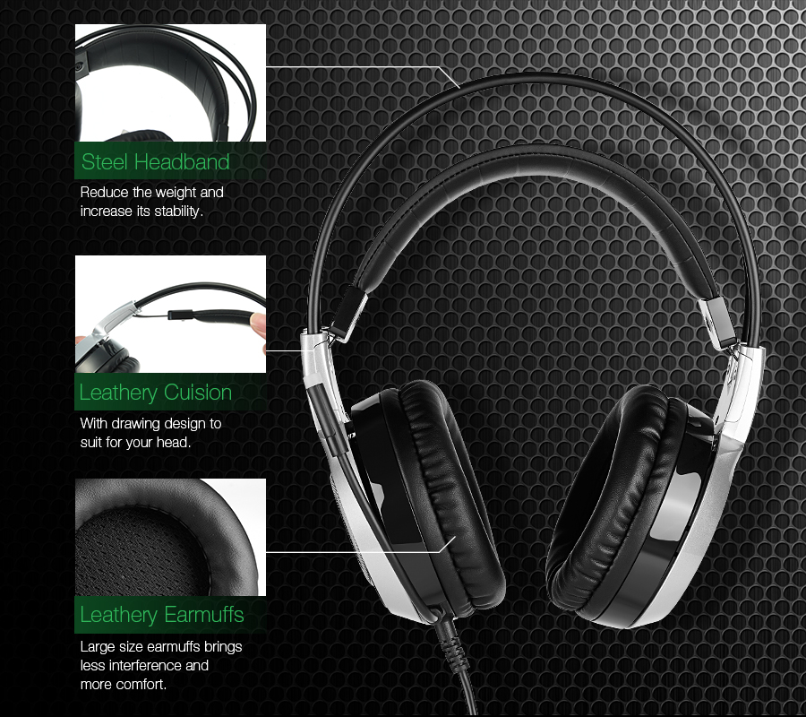 MantisTek® GH2 Smart Vibration Stereo Noise Canceling Gaming Headphone with Microphone 14