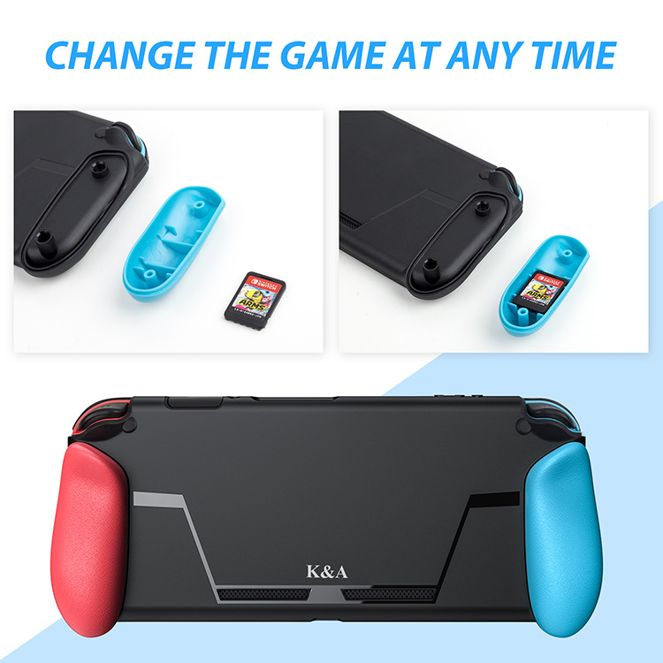 K&A Protective Cover Case Handle with Game Card Slot for Nintendo Switch Game Console