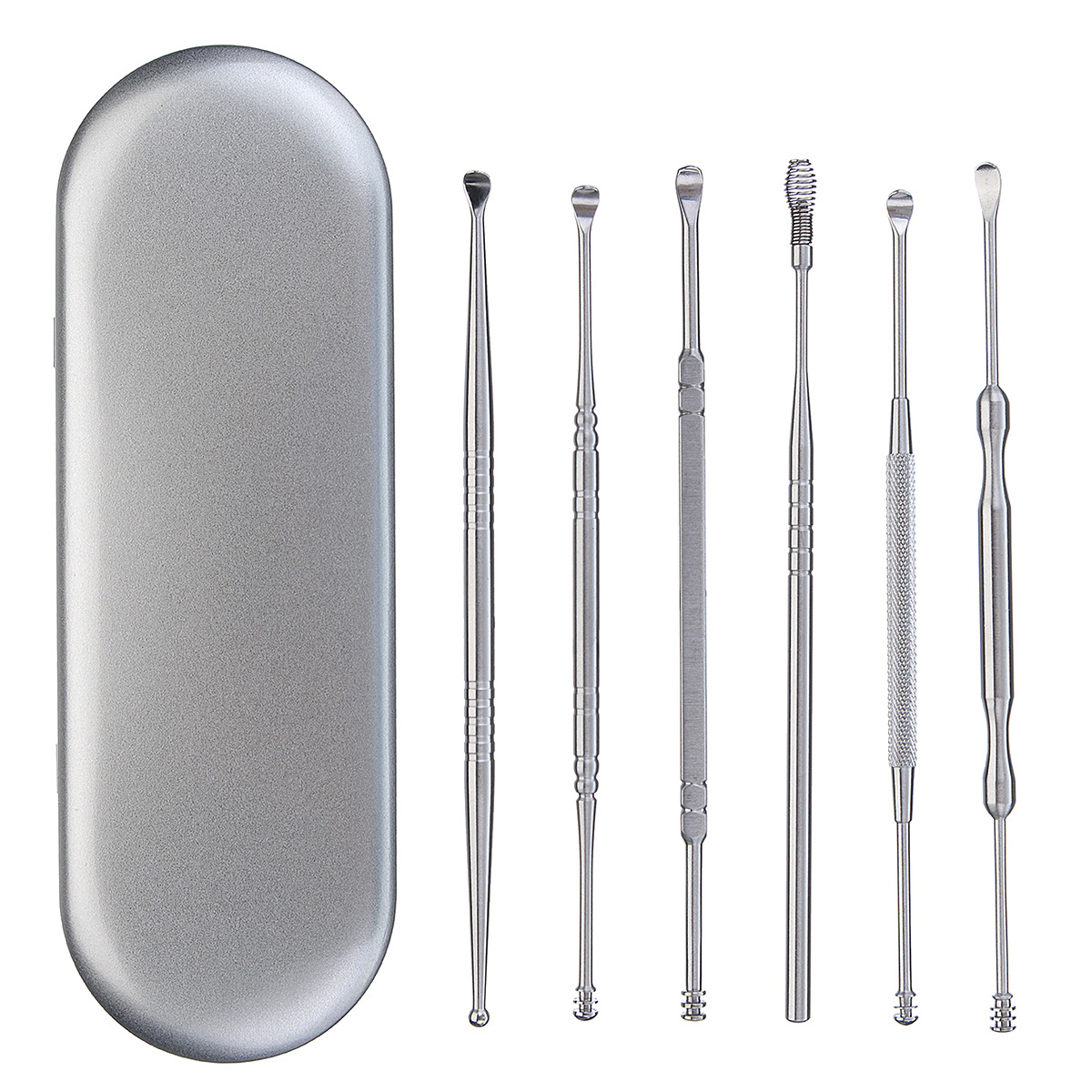 

6Pcs Stainless Steel Ear Pick Wax Remover Cleaner Curette Tool Set Health Care Kit