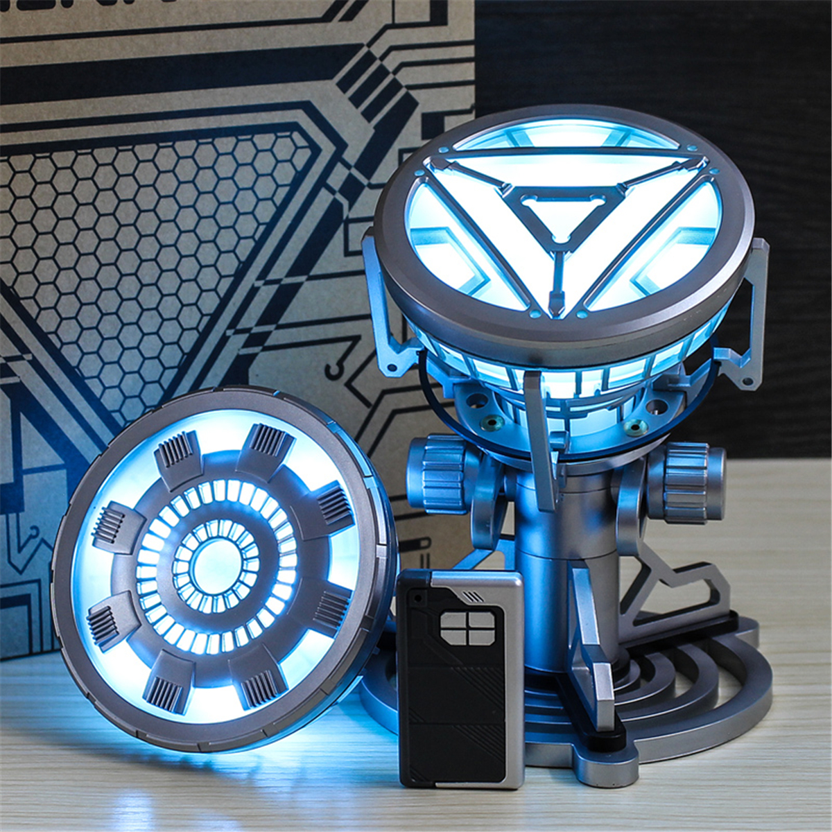 1:1 ARC REACTOR LED Chest Heart Light-up Lamp Movie ABC Props Model Kit Science Toy 12