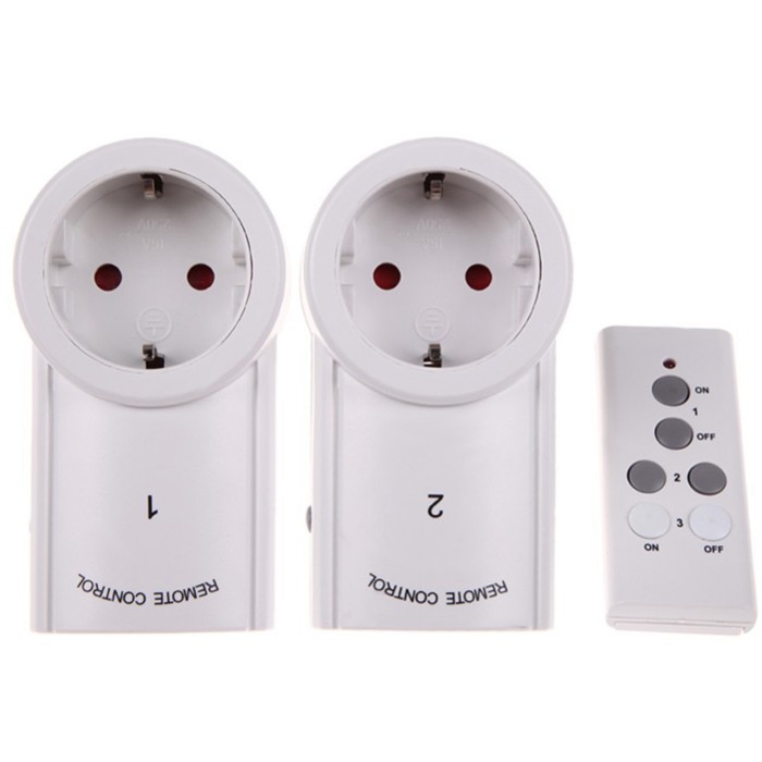 

TS-832-2 2 Pack 230V 50Hz 10A Remote Control Wireless Power Outlets Light Switch Socket EU Plug